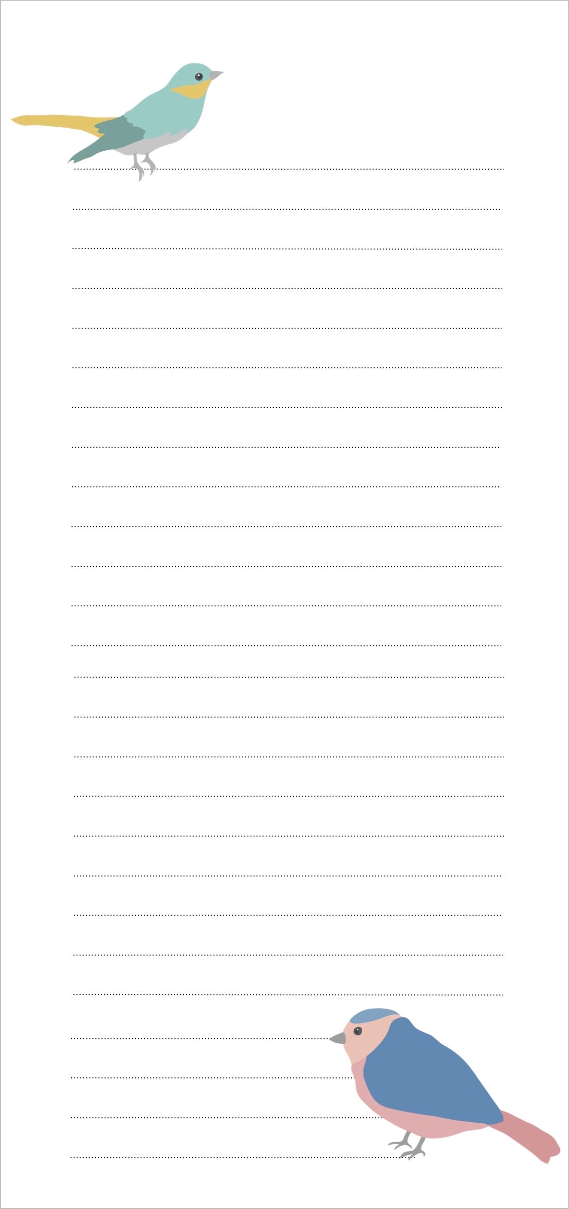 pretty birds list pad
