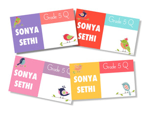pretty birds book labels for kids