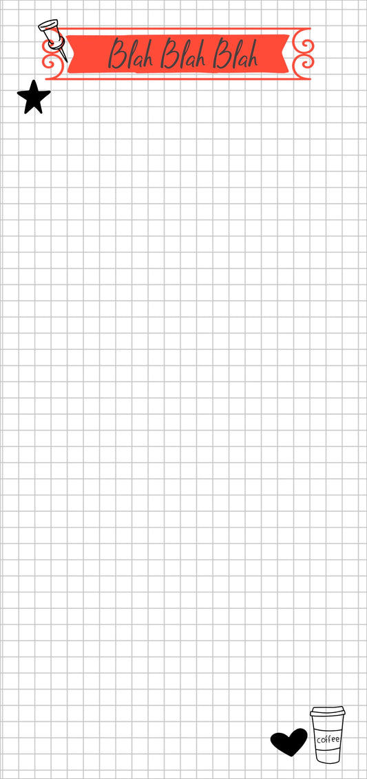 note pad for lists with graph background