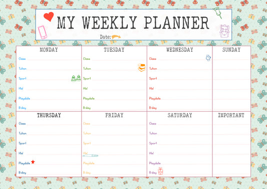 Kids Weekly Planner