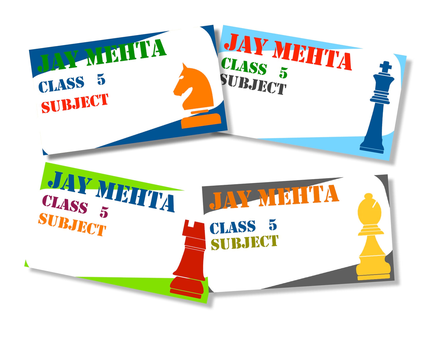 Personalised School Book Labels - Check Mate