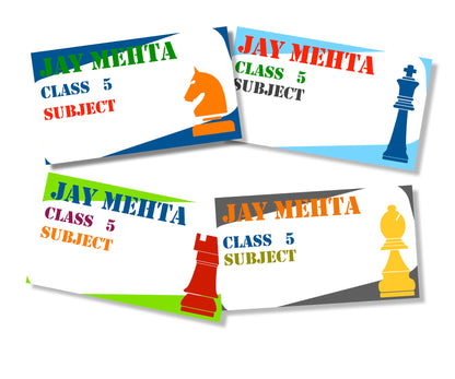 Personalised School Book Labels - Check Mate