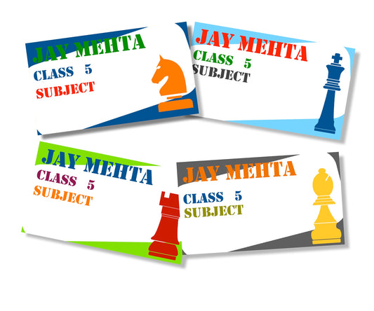 Personalised School Book Labels - Check Mate