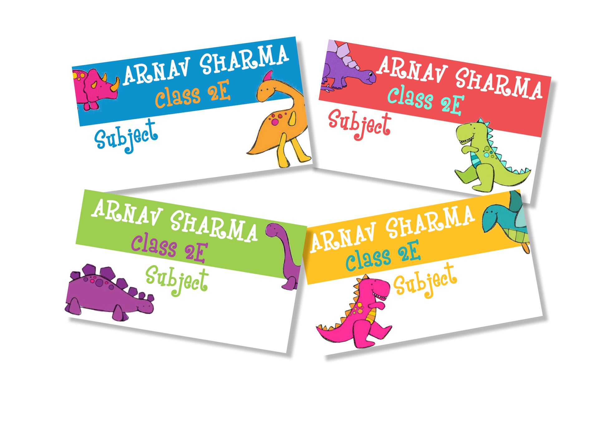 Personalised School Book Labels - Dinosaur