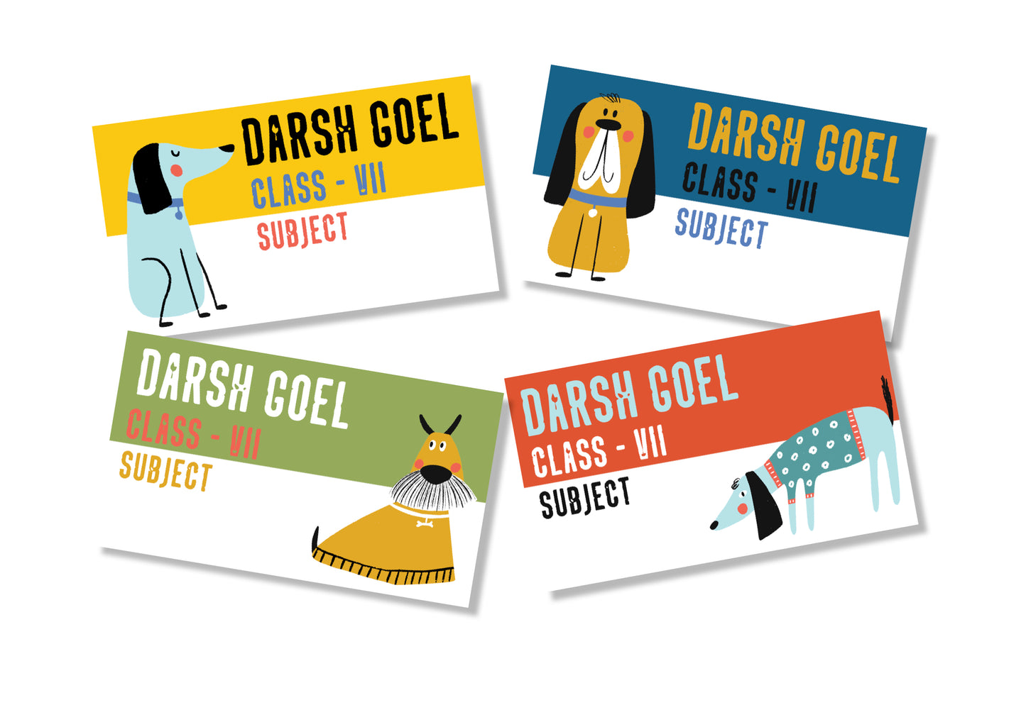 Personalised School Book Labels - Doggie Doo | Label Shabel