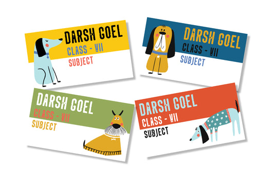 Personalised School Book Labels - Doggie Doo