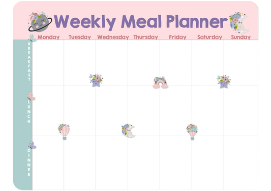 Magnetic Meal Planner - Sweet Sky