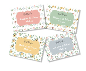set of 4 gift cards in pastel floral hues from labelshabel