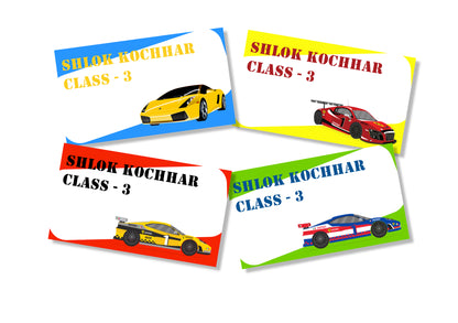 Personalised School Book Labels - Hot Wheels