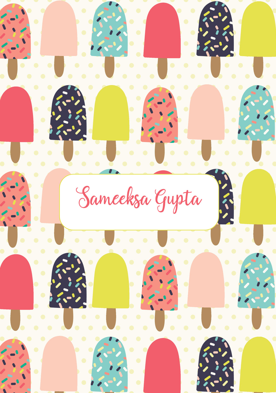 Personalised Note Book - Ice Lolly