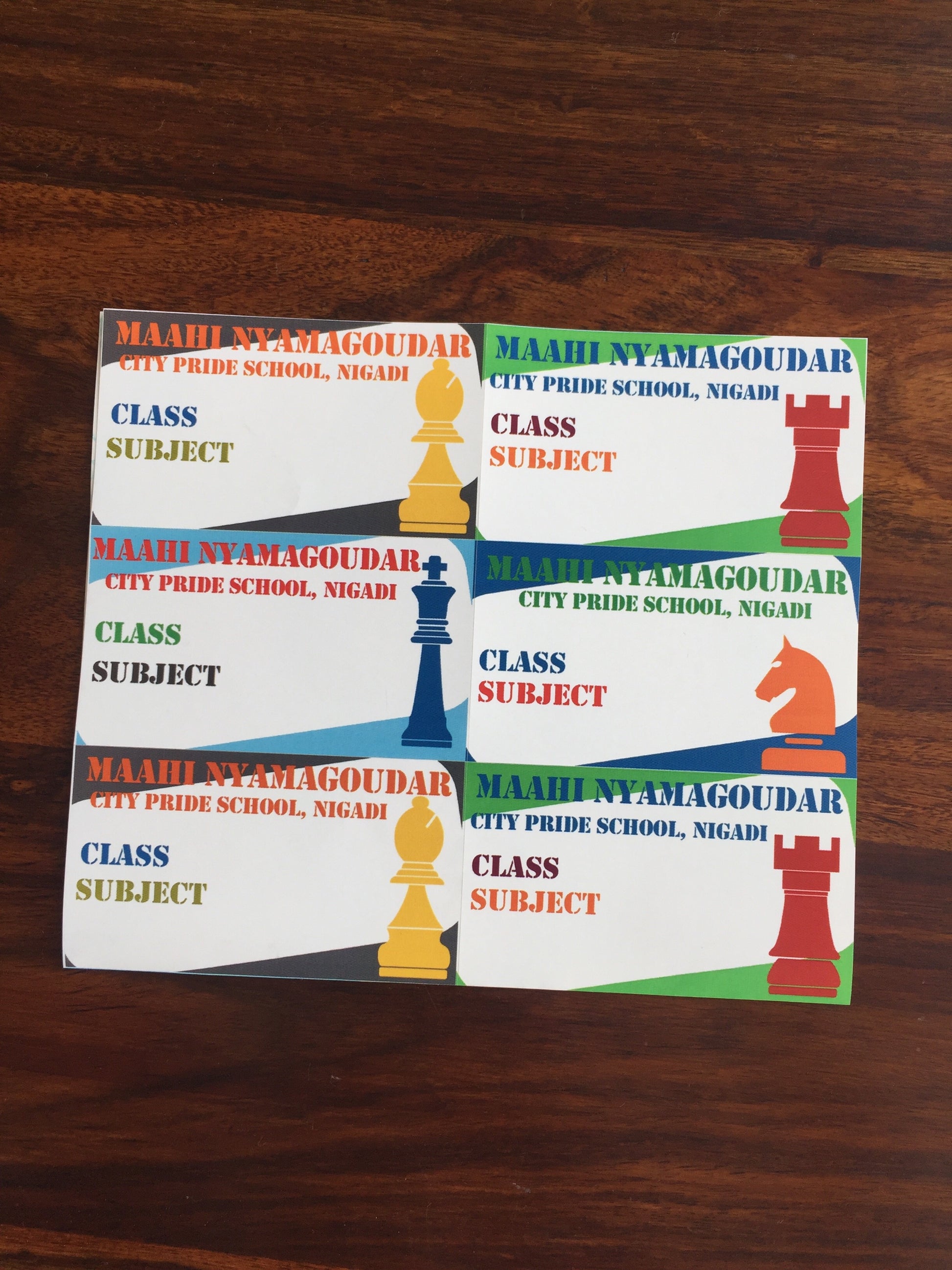 Personalised School Book Labels - Check Mate