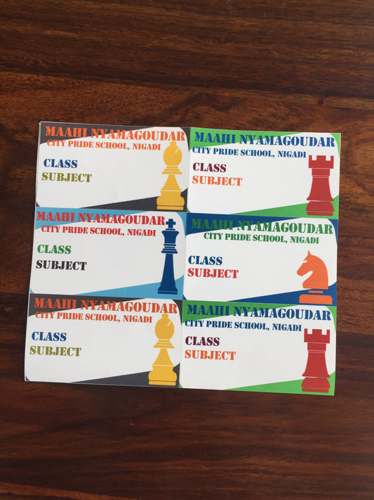Personalised School Book Labels - Check Mate