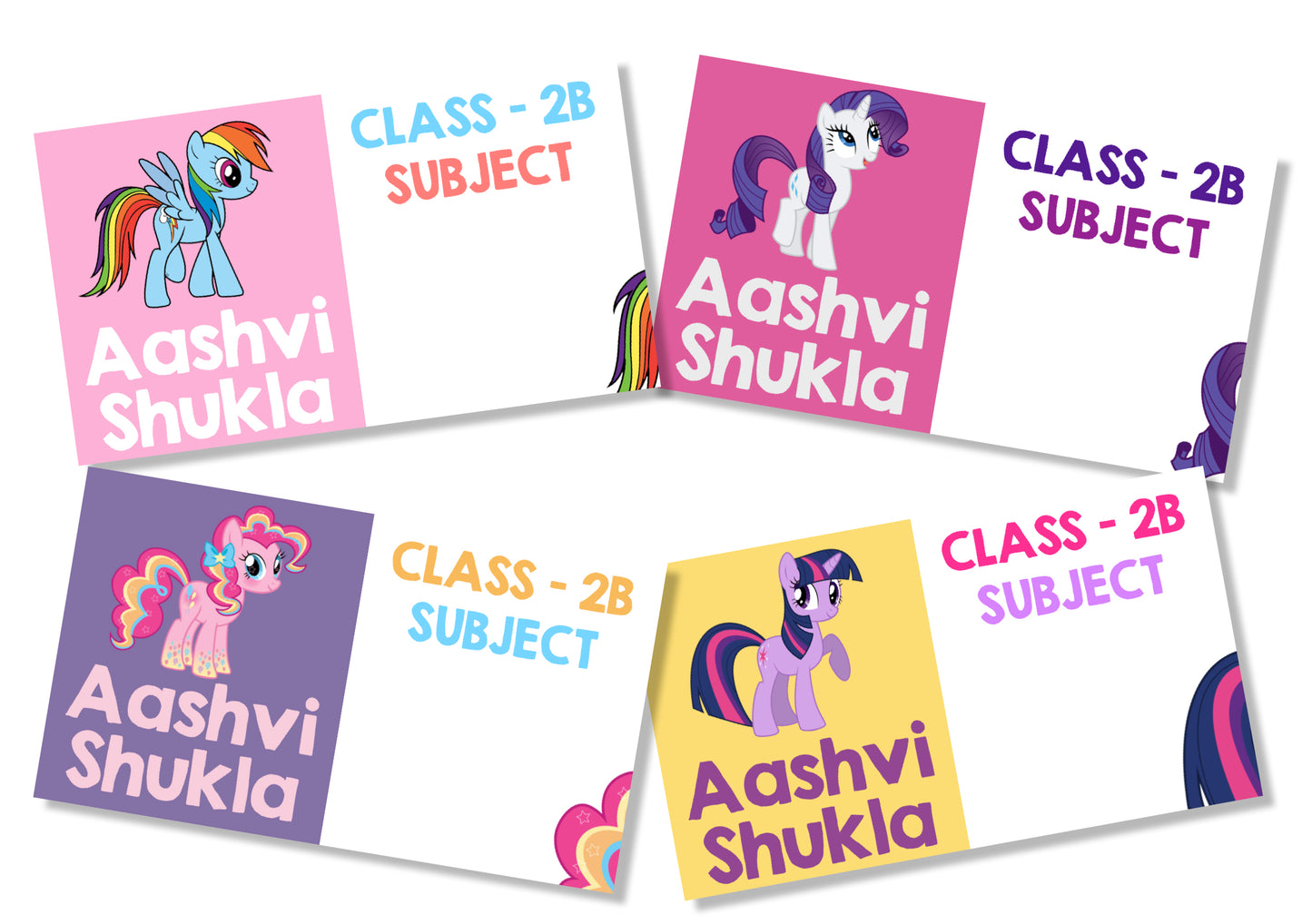 Personalised School Book Labels - My Little Pony