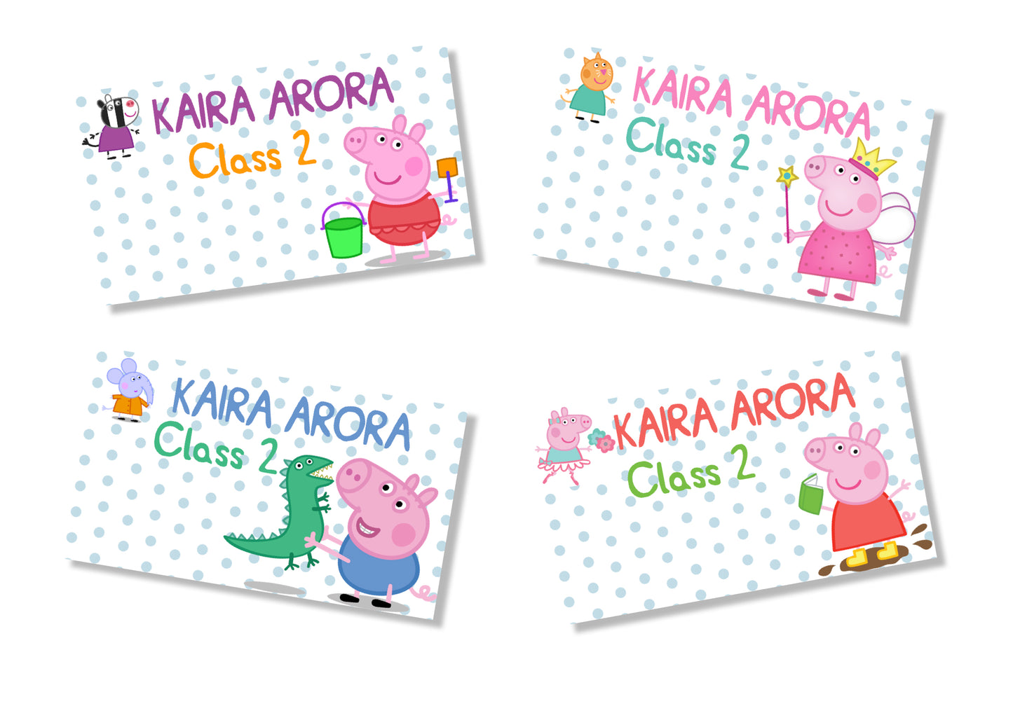 Personalised School Book Labels - Peppa Pig