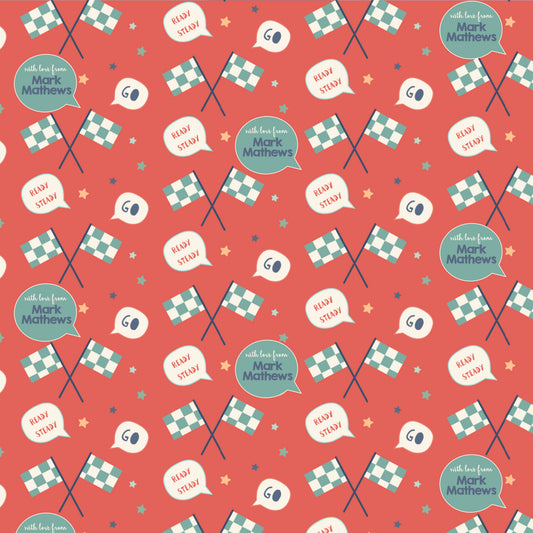 Personalised Wrapping Paper - Ready, Steady, Go!