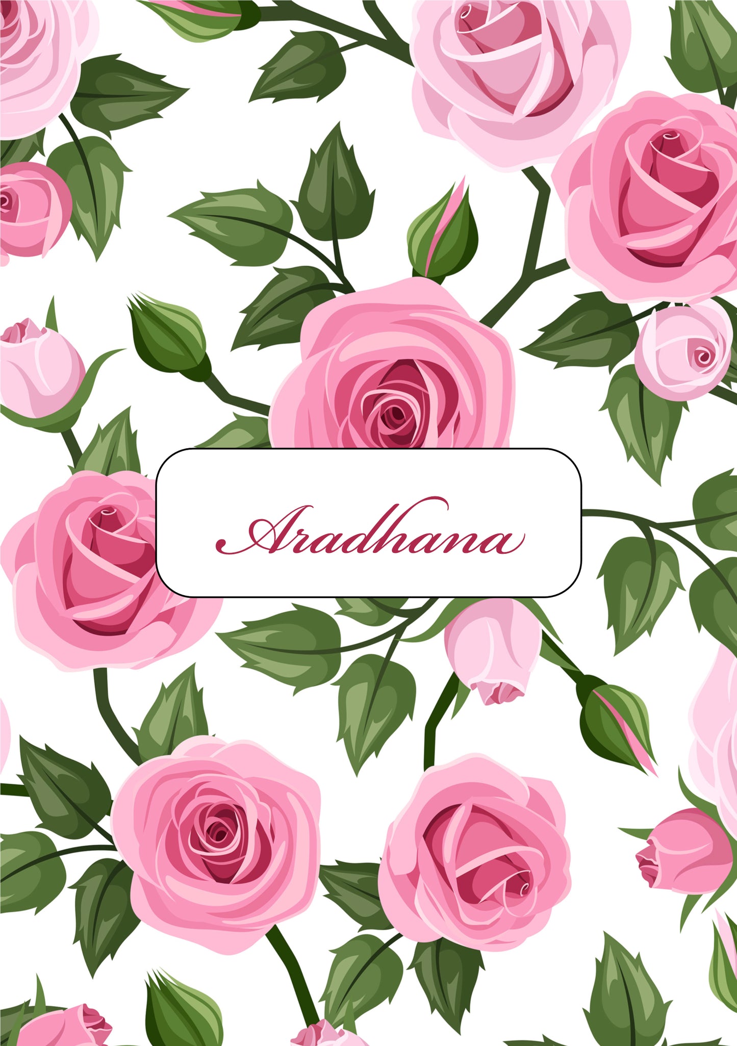 Personalised Note Book - Roses