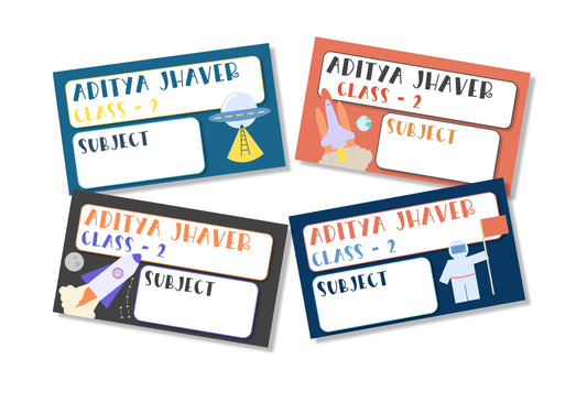 Personalised School Book Labels - Space Traveller