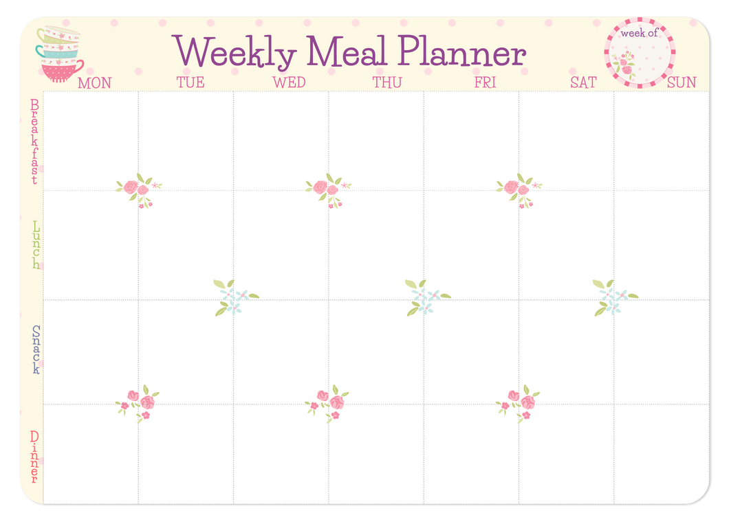 Magnetic Meal Planner - Tea Time