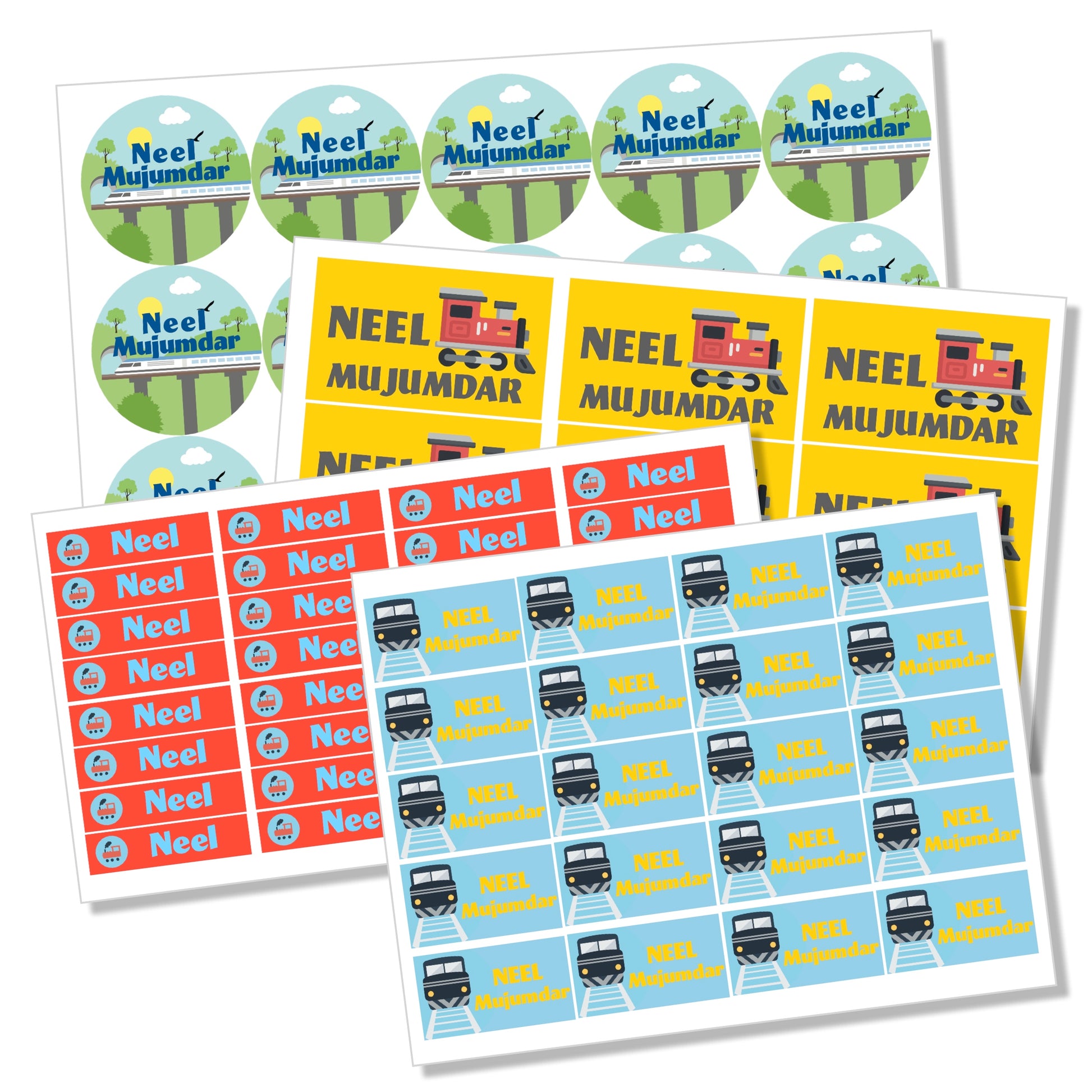 train engines name stickers for kids waterproof