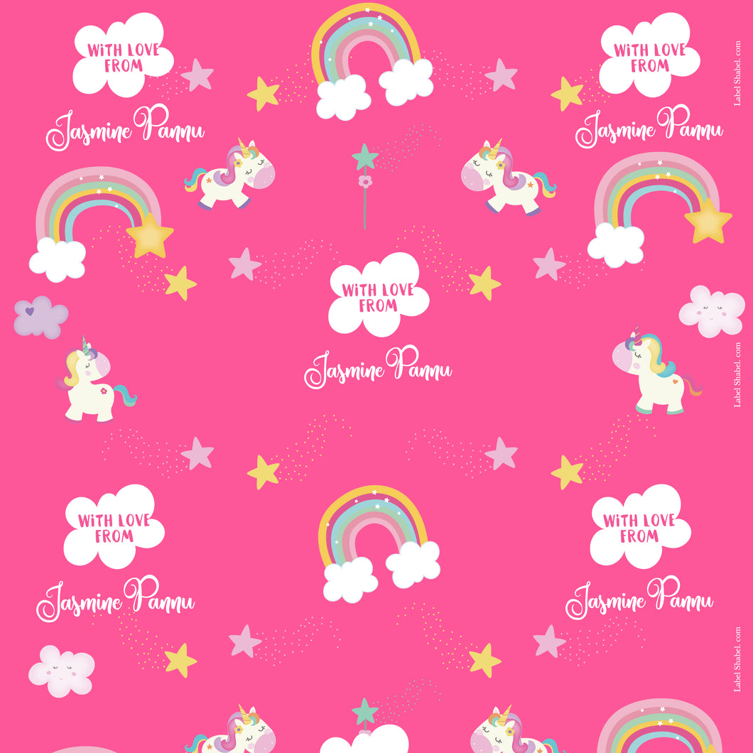 Personalised Wrapping Paper - Rainbows & Unicorns